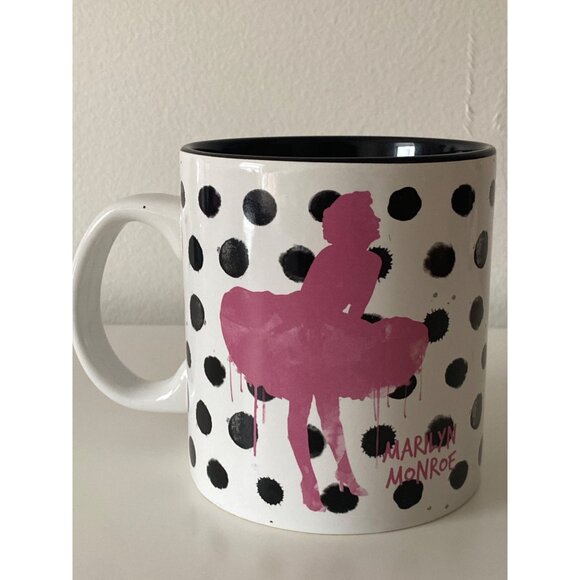 Marilyn Monroe Polka Dot Mug Give A Girl The Right Shoes Pink & Black 20 ounce - Picture 5 of 9